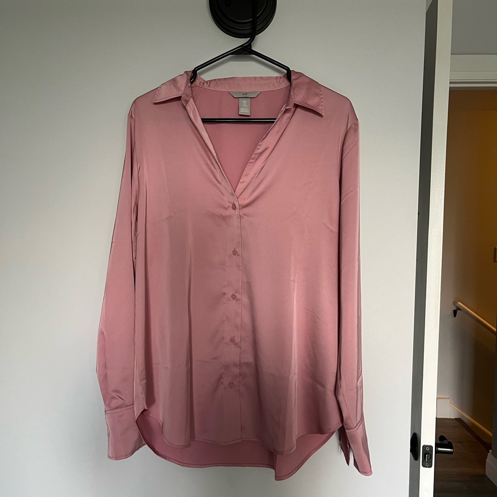 Pink Satin Shirt